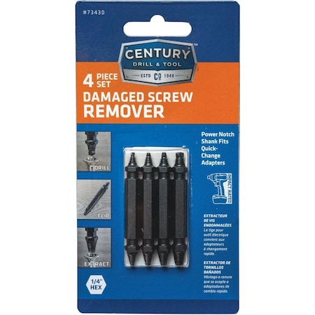 Century Drill & Tool Century Drill and Tool Damaged Screw Remover Set 4-Piece 73430